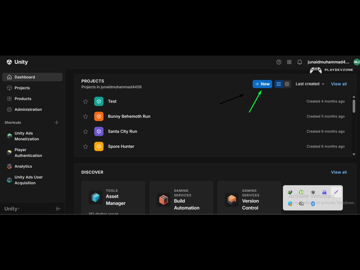 Create Your Unity Dashboard Project