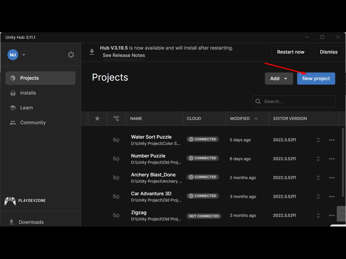 Create or Open a Unity Project