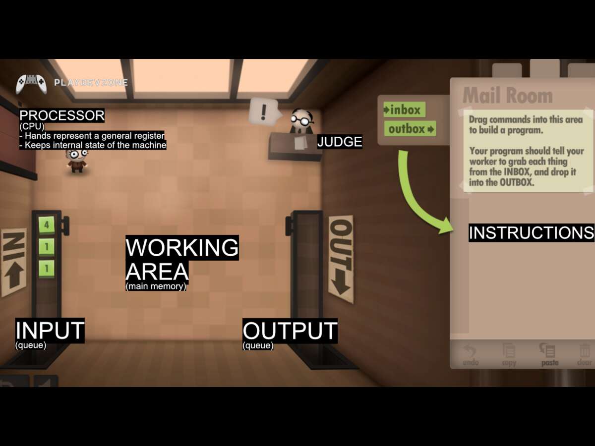 Human Resource Machine Human Resource Machine Nintendo Switch puzzle game screenshot