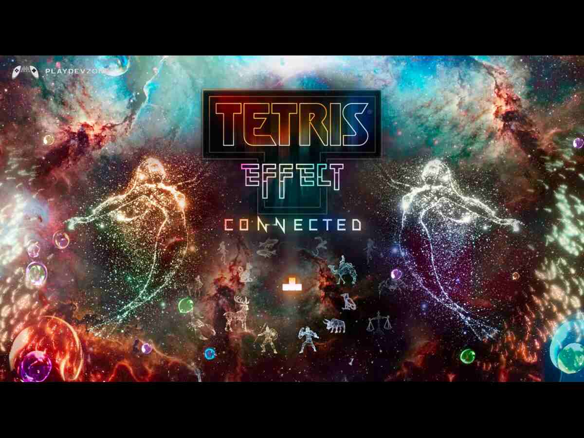 Tetris Effect Connected Tetris Effect Connected gameplay on Nintendo Switch featuring colorful falling block puzzles