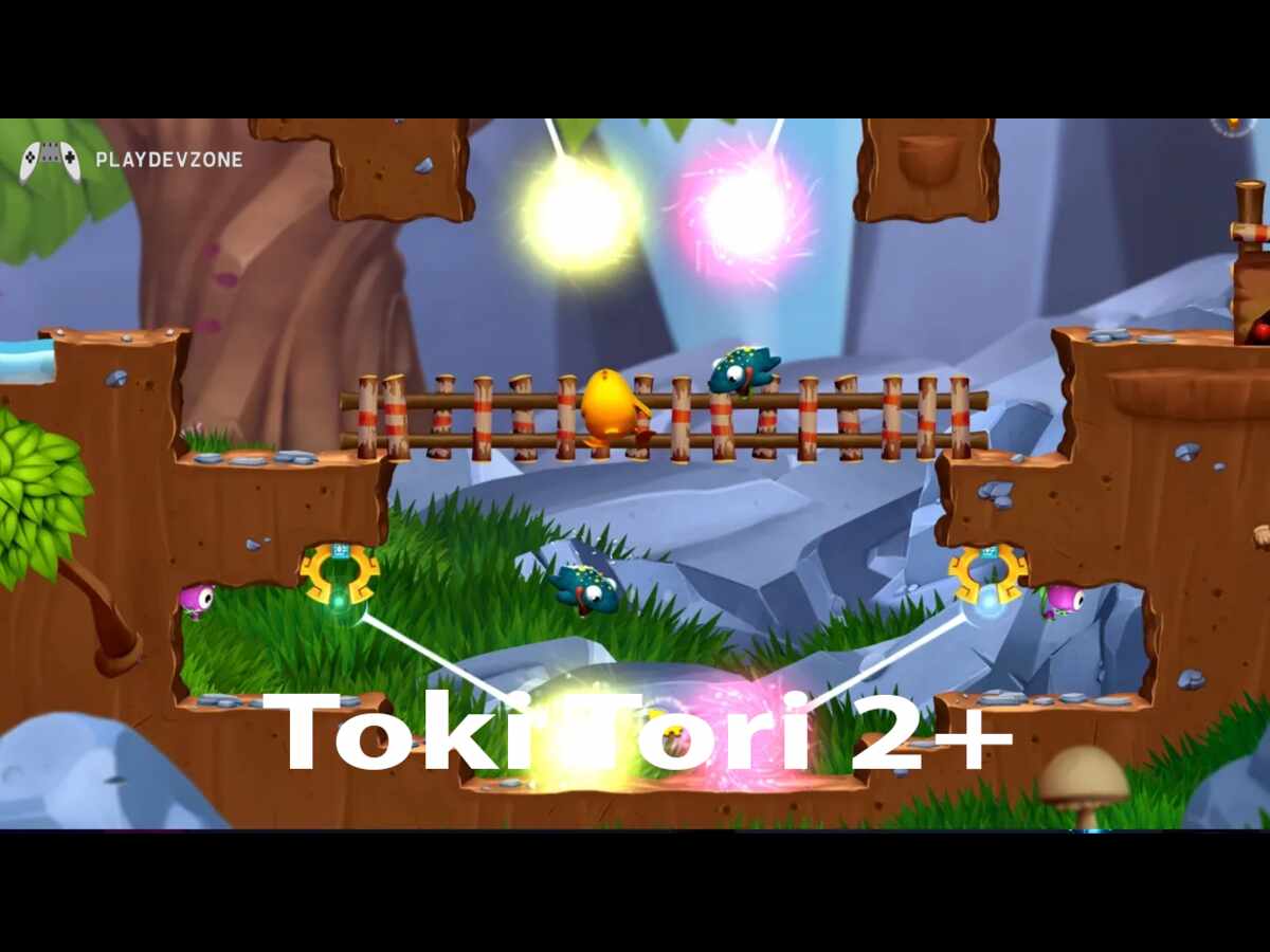 Toki Tori 2+ Toki Tori 2+ gameplay showing puzzle-solving with the yellow chick in a colorful adventure world