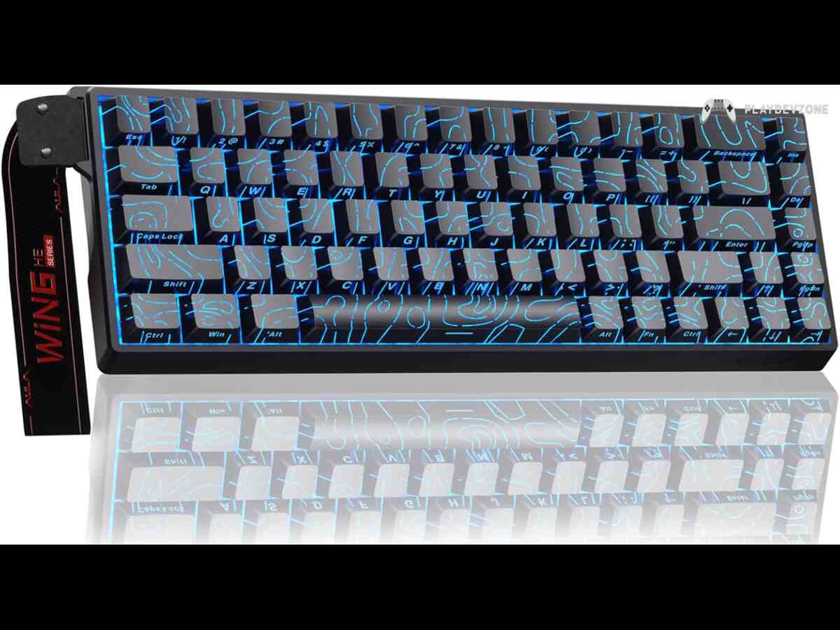 AULA WIN68 HE black Hall Effect mechanical keyboard with RGB backlighting, magnetic switches and compact 60% gaming design
